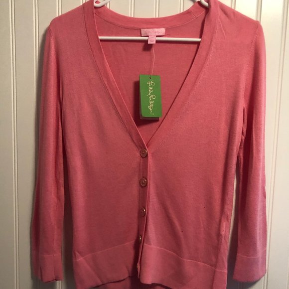 Lilly Pulitzer Sweaters - Lilly Pulitzer | Pretty Pink Button Front Cardigan M M